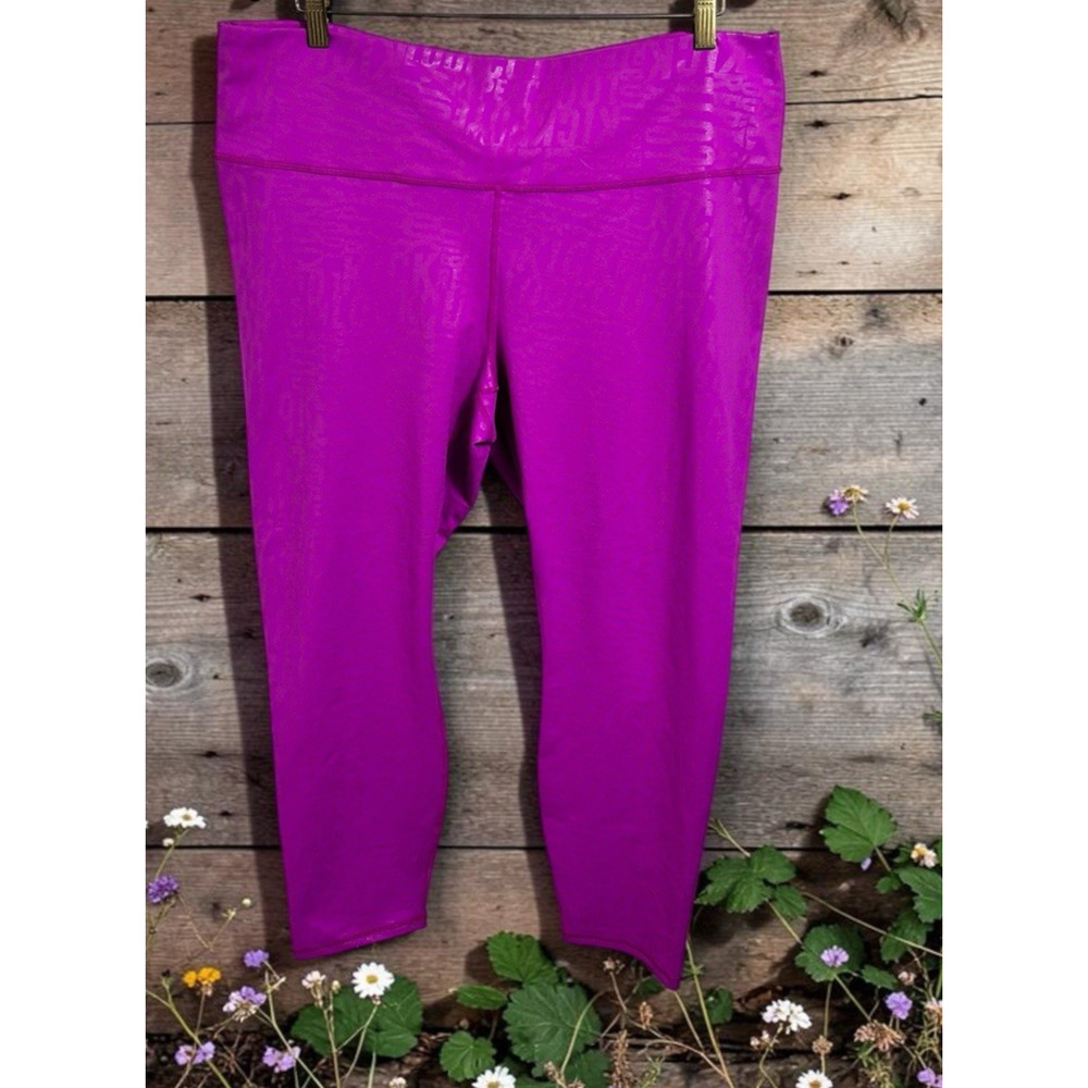 Fabletics Define Powerhold Leggings Sz 2X Magenta High Waist 25" Inseam Stretch